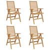 vidaXL Silla 4 uds. Marr&oacute;n Madera de teca maciza Convertible
