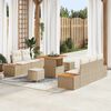 vidaXL Conjunto de sof&aacute;s de jard&iacute;n 8 pcs Beige rat&aacute;n sint&eacute;tico