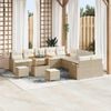 vidaXL Conjunto de sof&aacute; de jard&iacute;n con coj&iacute;n 13 pcs Beige Polirat&aacute;n