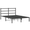 vidaXL Estructura cama sin colch&oacute;n con cabecero metal negro 135x190 cm