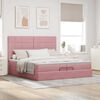 vidaXL Estructura de cama otomana colchones terciopelo rosa 200x200cm