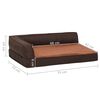 vidaXL Colch&oacute;n de cama de perro ergon&oacute;mico aspecto lino marr&oacute;n 75x53cm