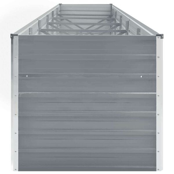 vidaXL Arriate de jard&iacute;n de acero galvanizado gris 480x80x77 cm