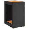 vidaXL Mesa auxiliar jard&iacute;n tapa madera rat&aacute;n PE negro 60x40x75 cm
