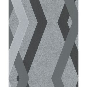Noordwand Papel de pared Topchic Graphic Lines Diamonds gris y negro