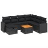 vidaXL Set de sof&aacute;s de jard&iacute;n 8 piezas y cojines rat&aacute;n sint&eacute;tico negro