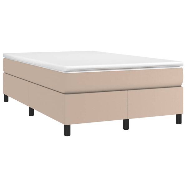 vidaXL Cama box spring con colch&oacute;n cuero sint&eacute;tico capuchino 120x190cm
