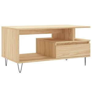 vidaXL Mesa de centro madera contrachapada roble Sonoma 90x49x45 cm