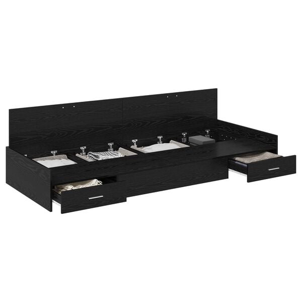 vidaXL Estructura de cama Roble Negro 80 x 200 cm Madera contrachapada