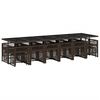vidaXL Set de muebles jard&iacute;n 17 pzas y cojines rat&aacute;n sint&eacute;tico marr&oacute;n