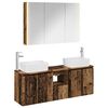 vidaXL Juego de Muebles de Ba&ntilde;o 4 pcs Madera envejecida