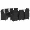 vidaXL Juego de comedor para exteriores 9 uds. Negro rat&aacute;n sint&eacute;tico
