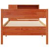 vidaXL Cama con estantería sin colchón madera maciza marrón 75x190 cm