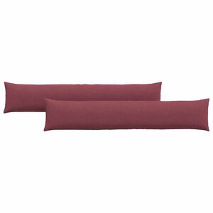 vidaXL Cojines de sof&aacute; 2 pcs Rojo vino 200 x 40 cm tela