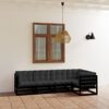vidaXL Juego de muebles de jardín 5 pzas y cojines madera pino maciza