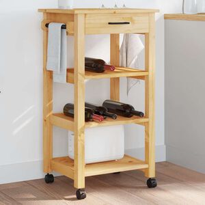 vidaXL Carrito de cocina MONZA madera maciza de pino 48x40x88,5 cm