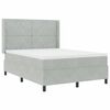 vidaXL Cama tipo Box Spring Gris Claro 140 x 200 cm Terciopelo