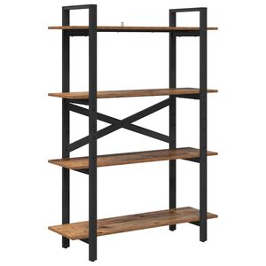 vidaXL Estante de libros 4 niveles 100 x 33,5 x 140 cm Madera Vieja