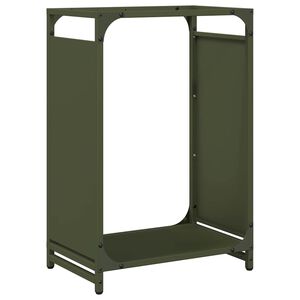 vidaXL Le&ntilde;ero verde oliva 44x28x65 cm Acero laminado en fr&iacute;o