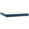 vidaXL Cama box spring colch&oacute;n y LED terciopelo azul oscuro 180x200 cm
