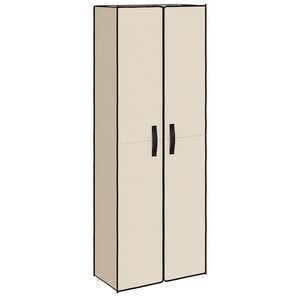 vidaXL Armario zapatero de tela crema 60x30x166 cm