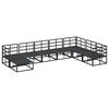 vidaXL Conjunto de sof&aacute; de jard&iacute;n con coj&iacute;n Negro Aluminio