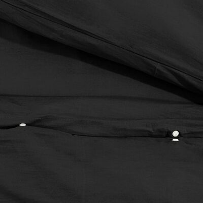 vidaXL Juego de funda nórdica microfibra ligera negro 200x200 cm