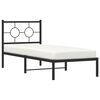 vidaXL Estructura cama sin colch&oacute;n con cabecero metal negro 75x190 cm