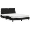 vidaXL Cama con colch&oacute;n tela negro 140x200 cm
