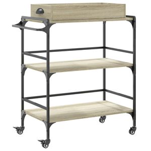 vidaXL Carrito de cocina madera ingenier&iacute;a roble Sonoma 81,5x41x92,5cm