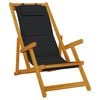 vidaXL Silla plegable con reposabrazos de madera de acacia negra y textilene.