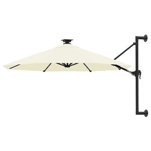 vidaXL Sombrilla de jard&iacute;n de pared con luces LED arena 300 cm