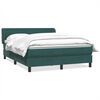 vidaXL Cama box spring con colch&oacute;n terciopelo verde oscuro 140x220 cm