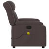 vidaXL Sill&oacute;n de masaje reclinable de tela marr&oacute;n oscuro