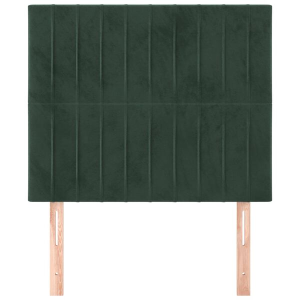 vidaXL Cabecero de cama verde oscuro 80x5x118/128 cm Terciopelo