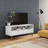 vidaXL Mueble de TV MOLDE madera maciza de pino blanco 106x40x49 cm
