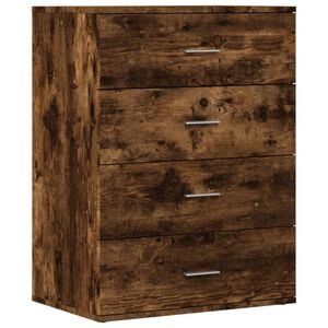 vidaXL Aparador de madera de ingenier&iacute;a roble ahumado 60x39x80 cm