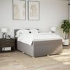 vidaXL Cama box spring con colch&oacute;n tela gris taupe 140x190 cm