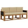 vidaXL Conjunto de sof&aacute;s de exterior 3 uds. Natural