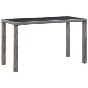 vidaXL Mesa de jard&iacute;n de rat&aacute;n sint&eacute;tico gris antracita 123x60x74 cm