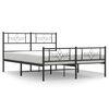 vidaXL Estructura cama sin colch&oacute;n con estribo metal negro 140x200 cm