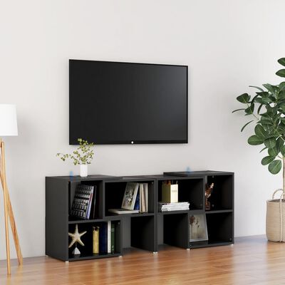 vidaXL Mueble de TV madera contrachapada negro 104x30x52 cm