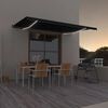 vidaXL Toldo retr&aacute;ctil manual con luz LED gris antracita 500x350 cm