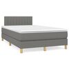 vidaXL Cama box spring con colch&oacute;n y LED tela marr&oacute;n oscuro 120x190 cm