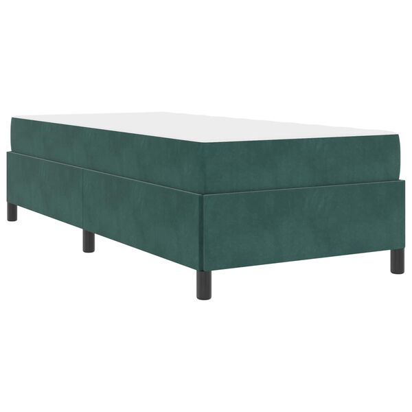 vidaXL Estructura de cama con colch&oacute;n Verde oscuro 90 x 190 cm tela