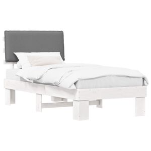 vidaXL Estructura de Cama con Cabecera Tapizada Gris Claro 80 x 200 cm