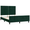 vidaXL Estructura cama sin colch&oacute;n terciopelo verde oscuro 140x190 cm