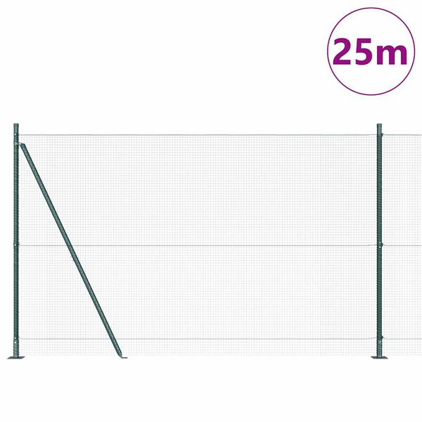 vidaXL Poste de Valla Verde 25 x 1,5 m (malla de 16 x 16 mm)