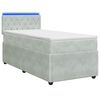 vidaXL Cama con Base Tapizada, Colch&oacute;n y Luz LED Gris Claro Terciopelo