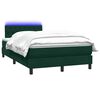 vidaXL Cama box spring con colch&oacute;n y LED terciopelo verde oscuro 120x220 cm